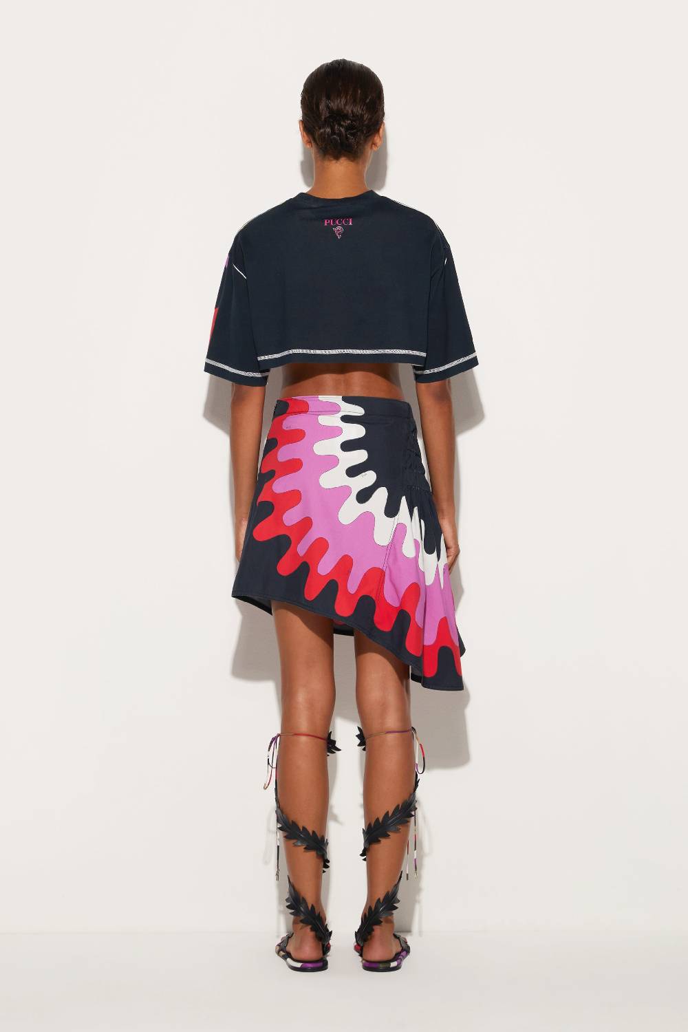 Pucci T-shirt cropped con stampa Marmo Fino al 50% di sconto