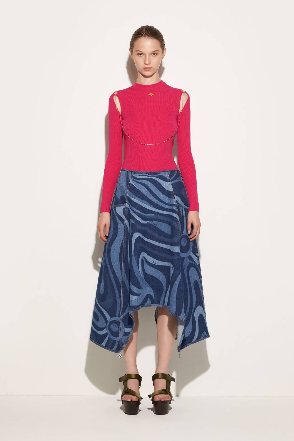 Pucci Gonna in denim con stampa Marmo Fino al 60% di sconto