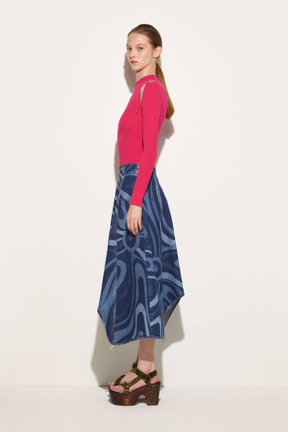 Pucci Gonna in denim con stampa Marmo Fino al 60% di sconto