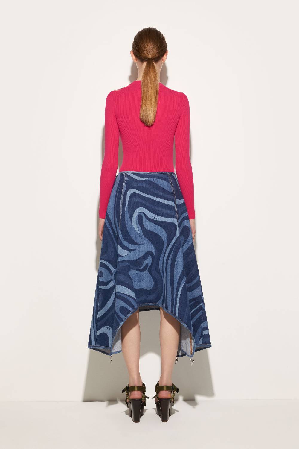 Pucci Gonna in denim con stampa Marmo Fino al 60% di sconto