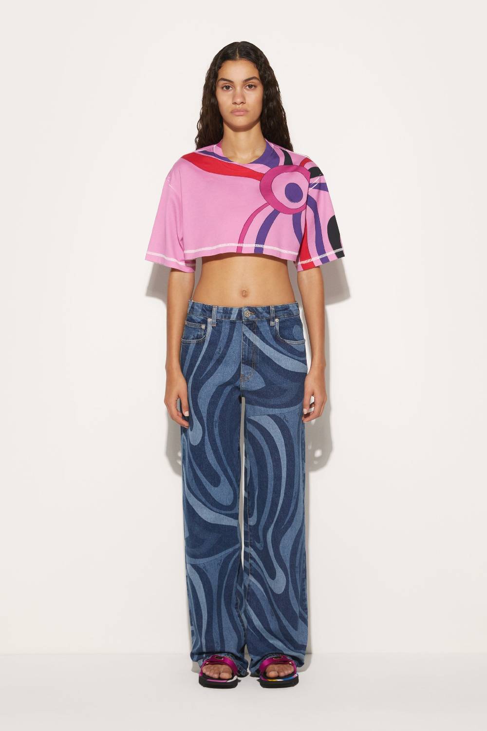 Pucci Jeans a gamba dritta con stampa Marmo 50% di sconto per tempo limitato