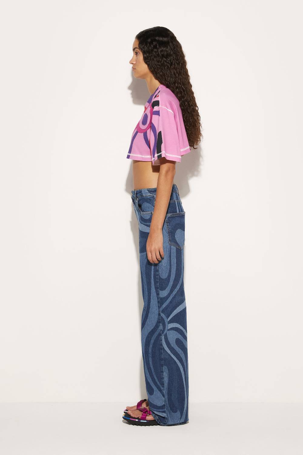 Pucci Jeans a gamba dritta con stampa Marmo 50% di sconto per tempo limitato