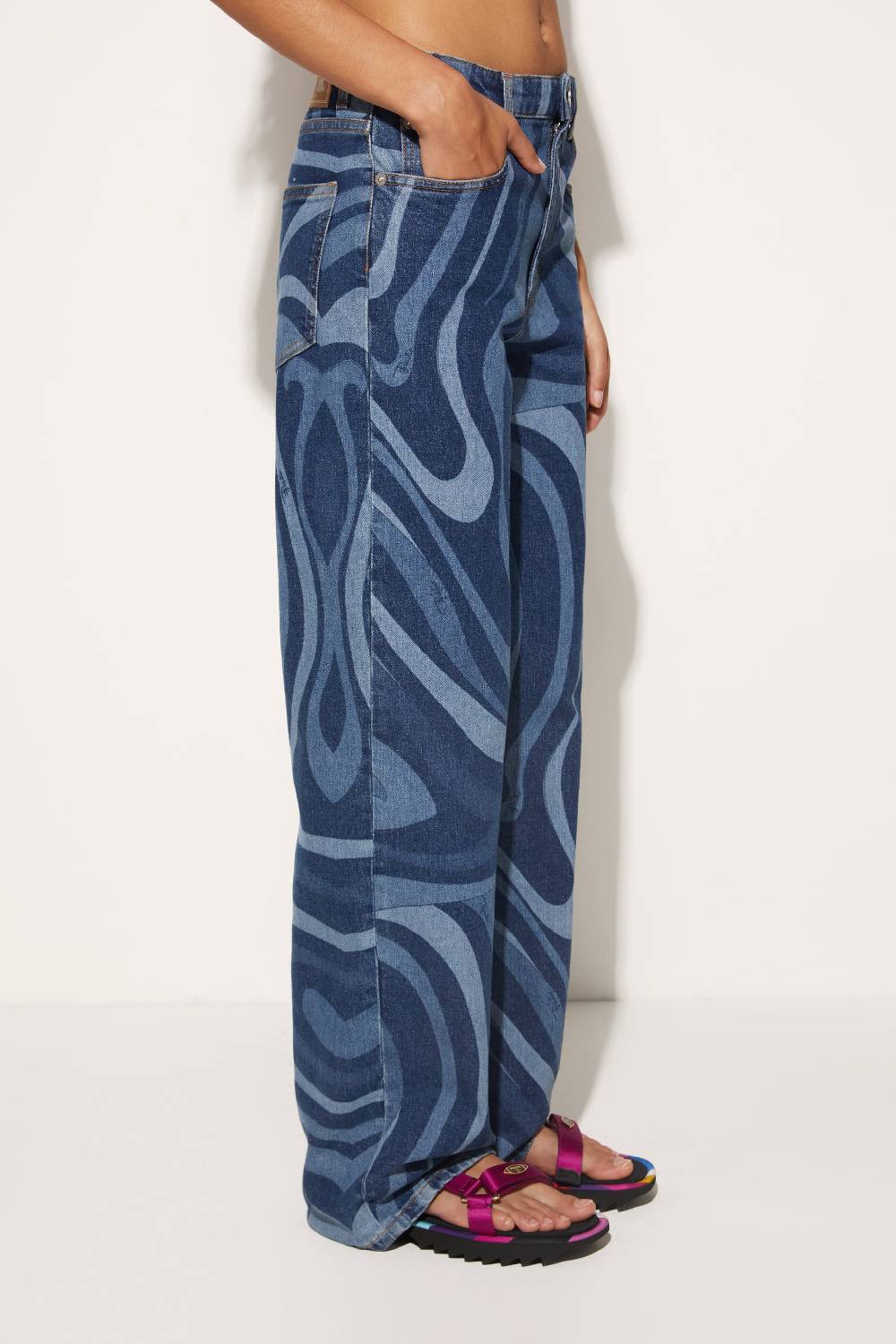 Pucci Jeans a gamba dritta con stampa Marmo 50% di sconto per tempo limitato