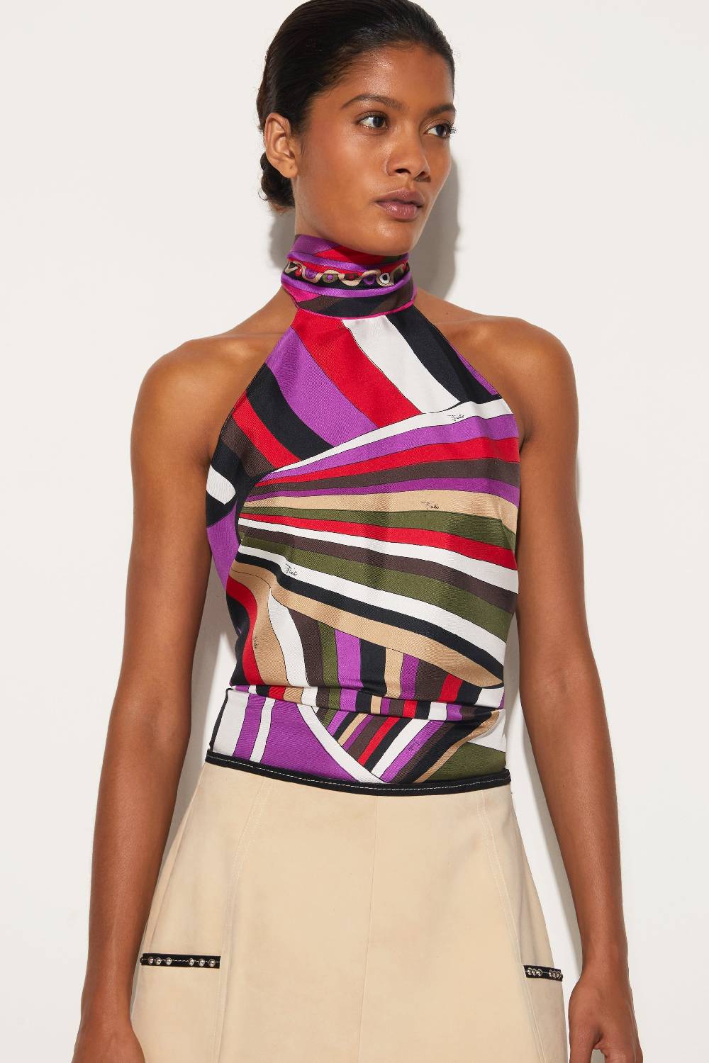 Pucci Top in seta con stampa Iride 2025