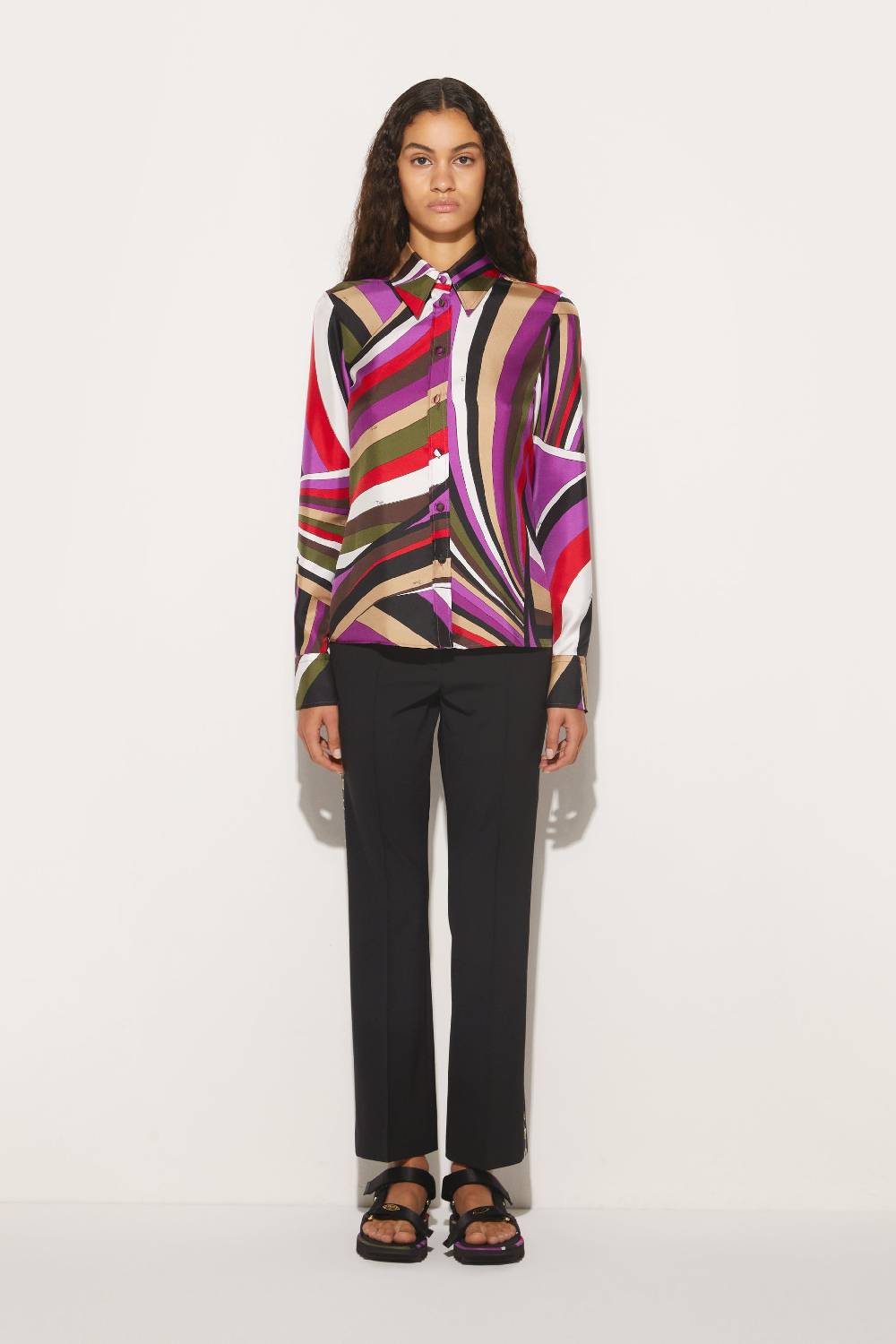 Pucci Camicia in seta con stampa Iride Italia