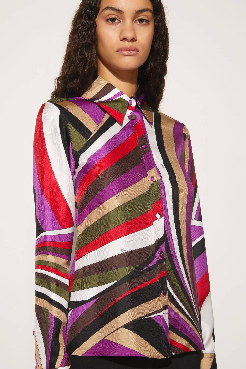 Pucci Camicia in seta con stampa Iride Italia