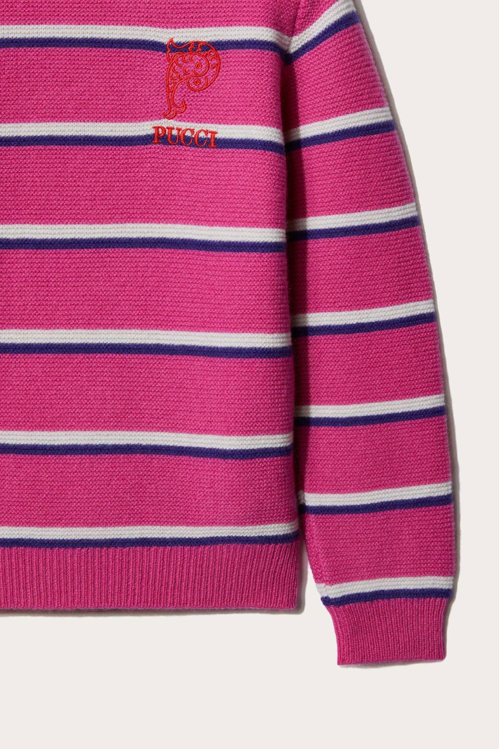 Pucci Logo-Embroidered Striped Sweater Vendite Flash