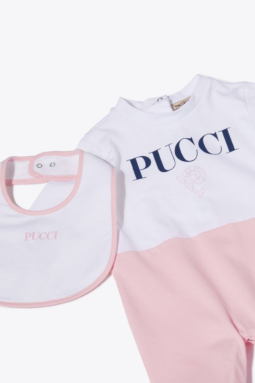 Pucci Logo-Print Cotton Babygrow Set Moda