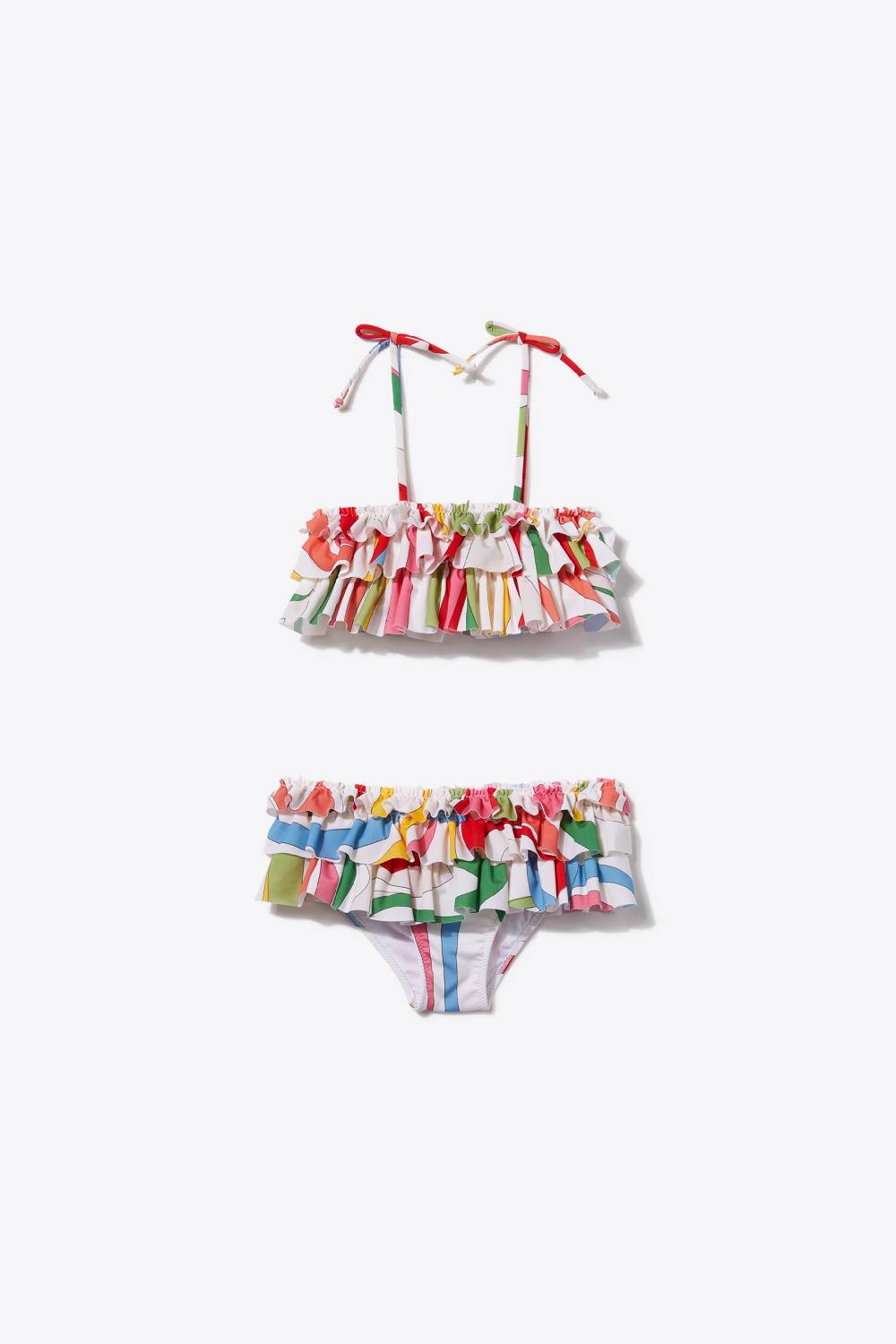 Pucci Marmo-Print Ruffled Bikini Comprare a buon mercato
