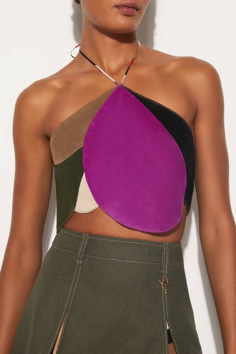 Pucci Top Goccia in pelle scamosciata Smaltimento dello stoccaggio