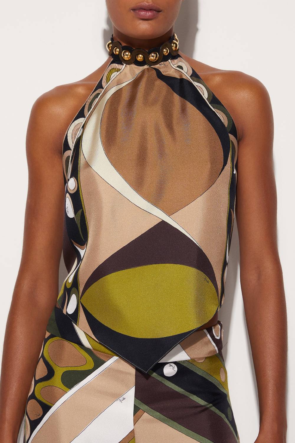 Pucci Top in seta con stampa Pesci Ultimo giorno