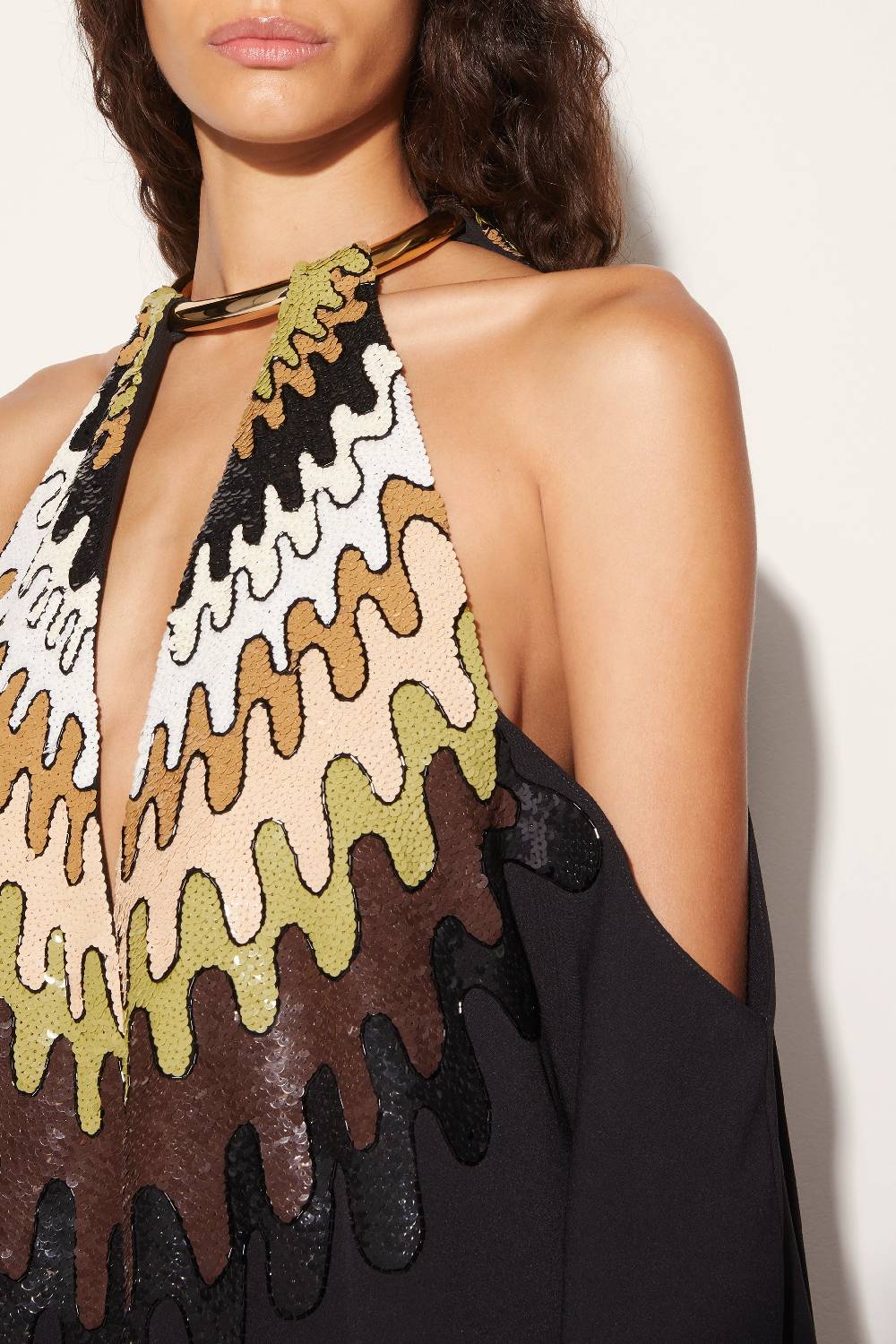 Pucci Abito kaftano con paillettes e motivo Bersaglio Sconti questo mese