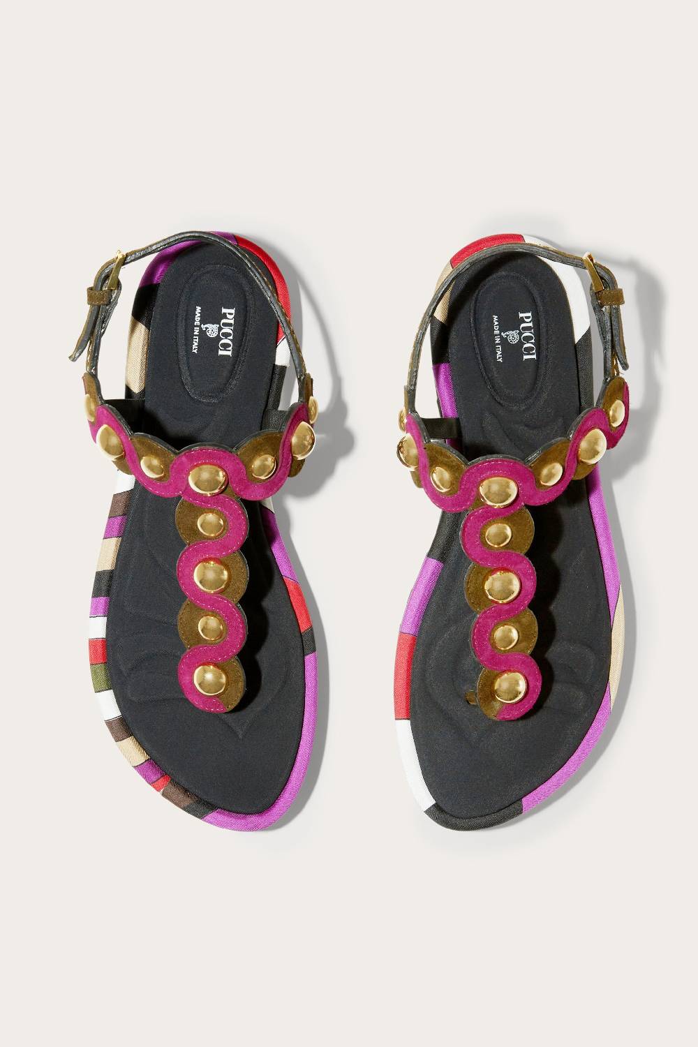 Pucci Sandali in pelle scamosciata con motivo Onde Offerta speciale