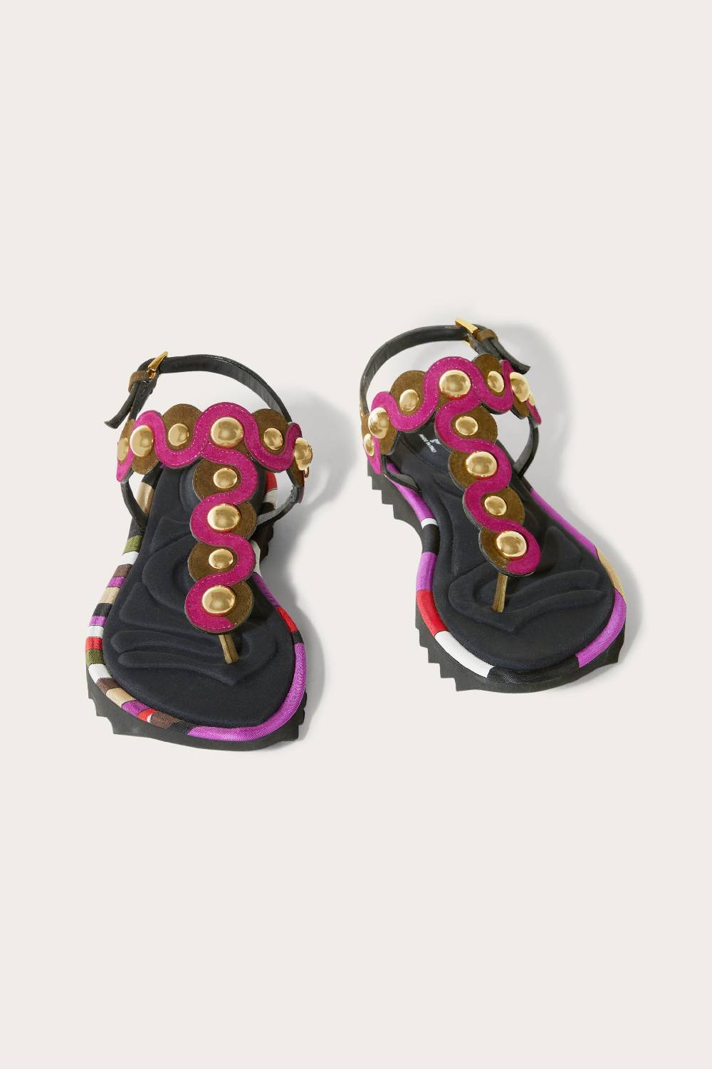 Pucci Sandali in pelle scamosciata con motivo Onde Offerta speciale