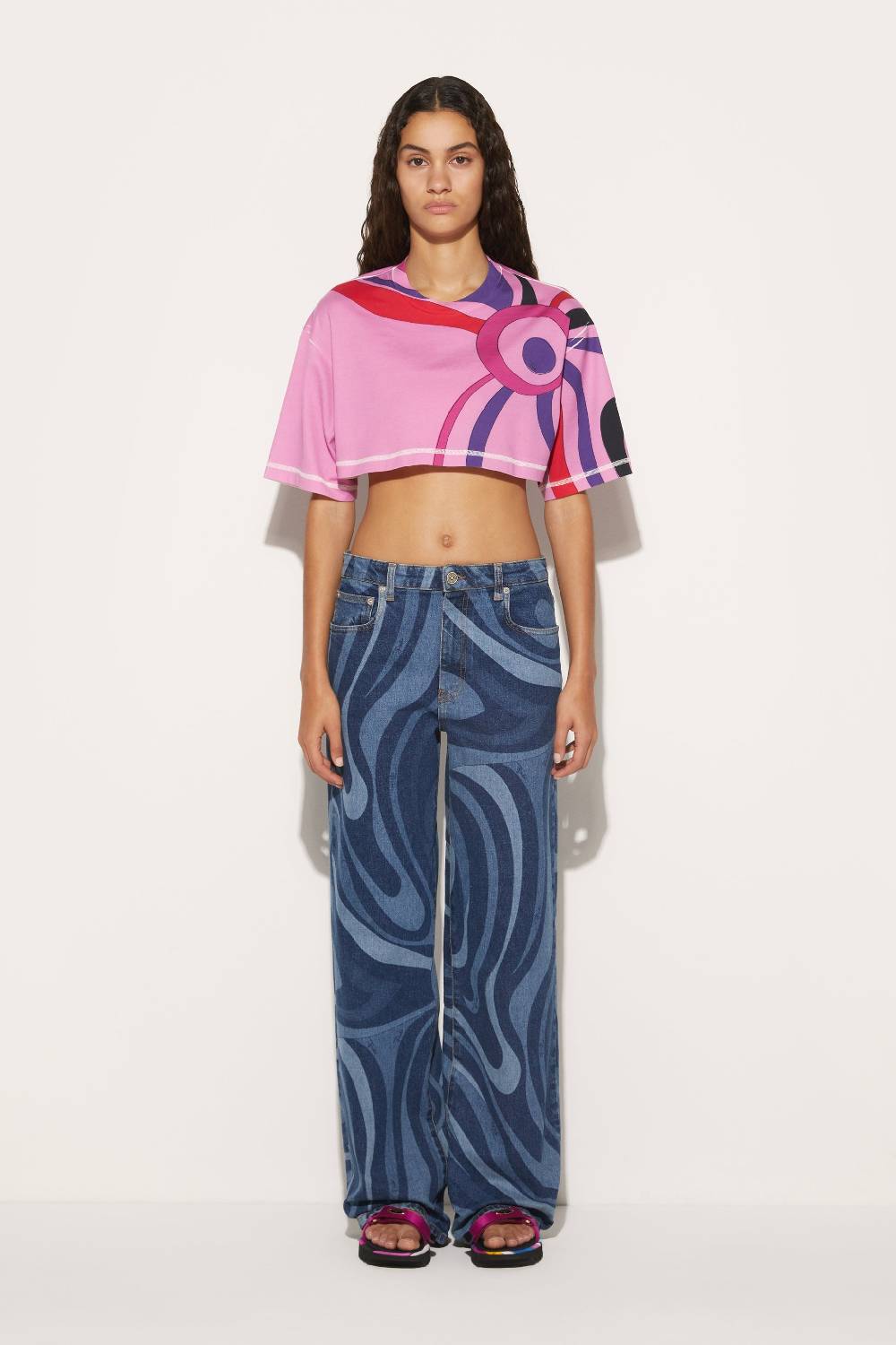 Pucci T-shirt cropped con stampa Marmo Cyber Monday