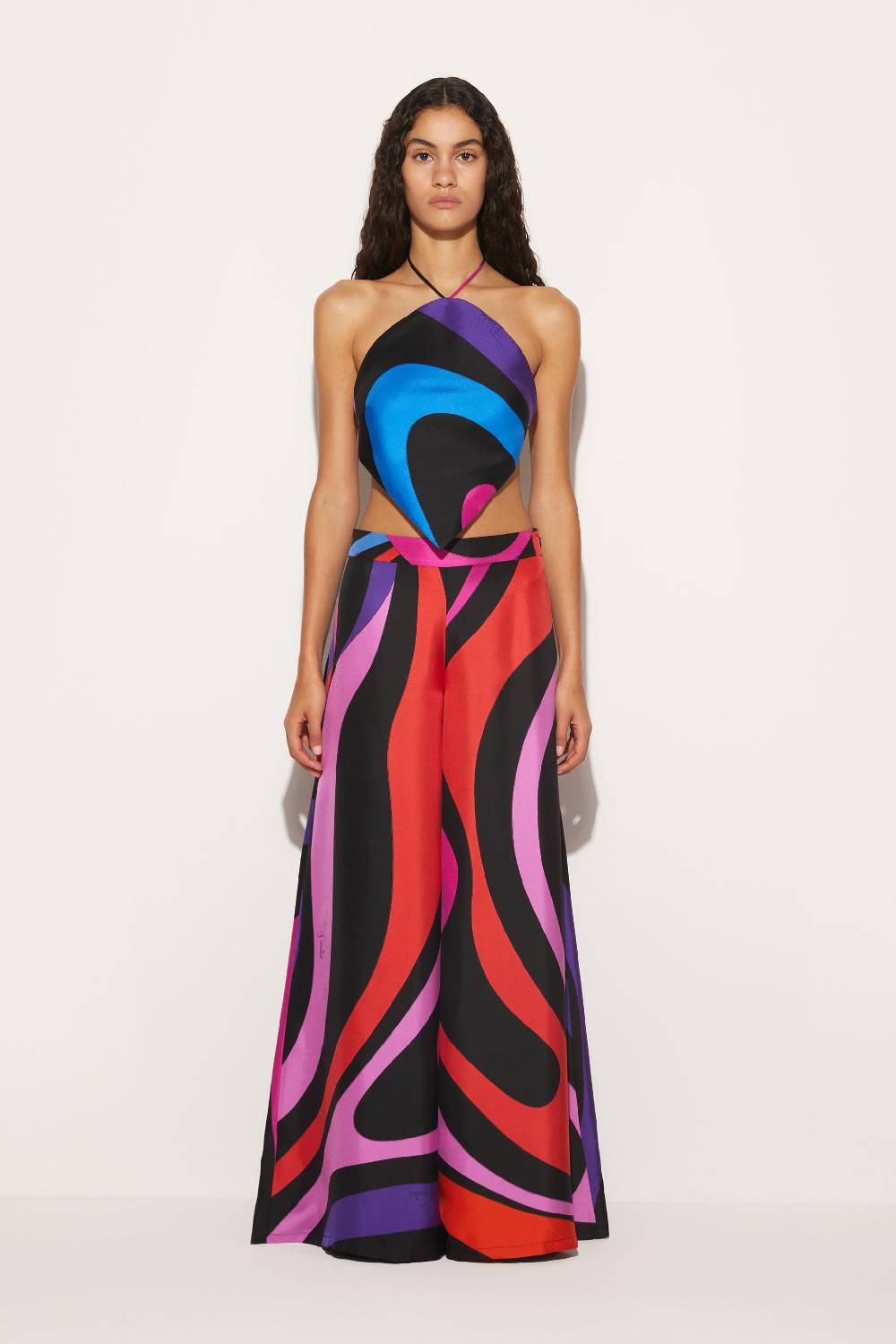 Pucci Pantaloni in seta con stampa Marmo Offerta Anniversario