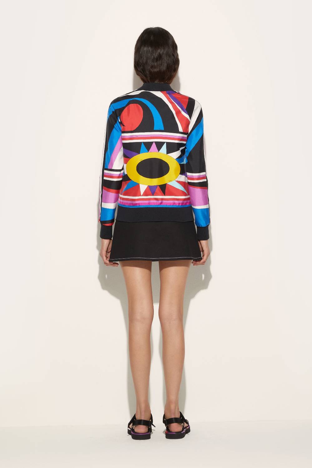 Pucci Bomber in seta con stampa Cigni Rilascio limitato