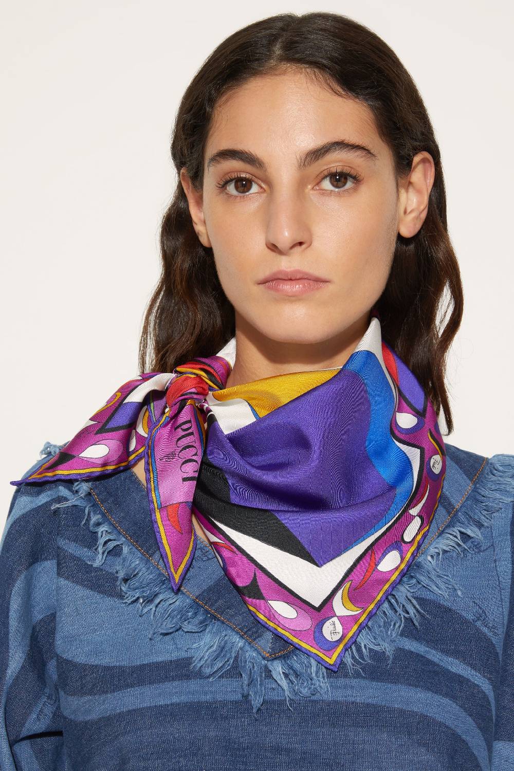 Pucci Foulard in seta con stampa Pesci Ultimi tre giorni