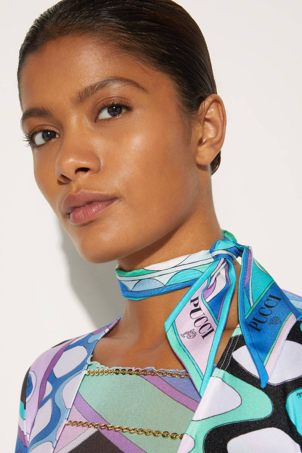 Pucci Foulard in seta con stampa Rombi Offerte