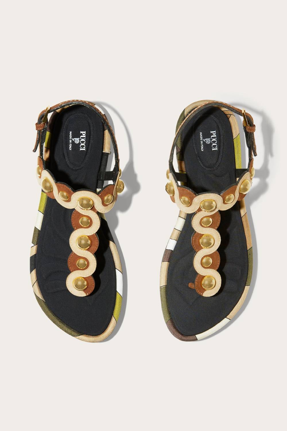 Pucci Sandali in pelle scamosciata con motivo Onde Offerte esclusive