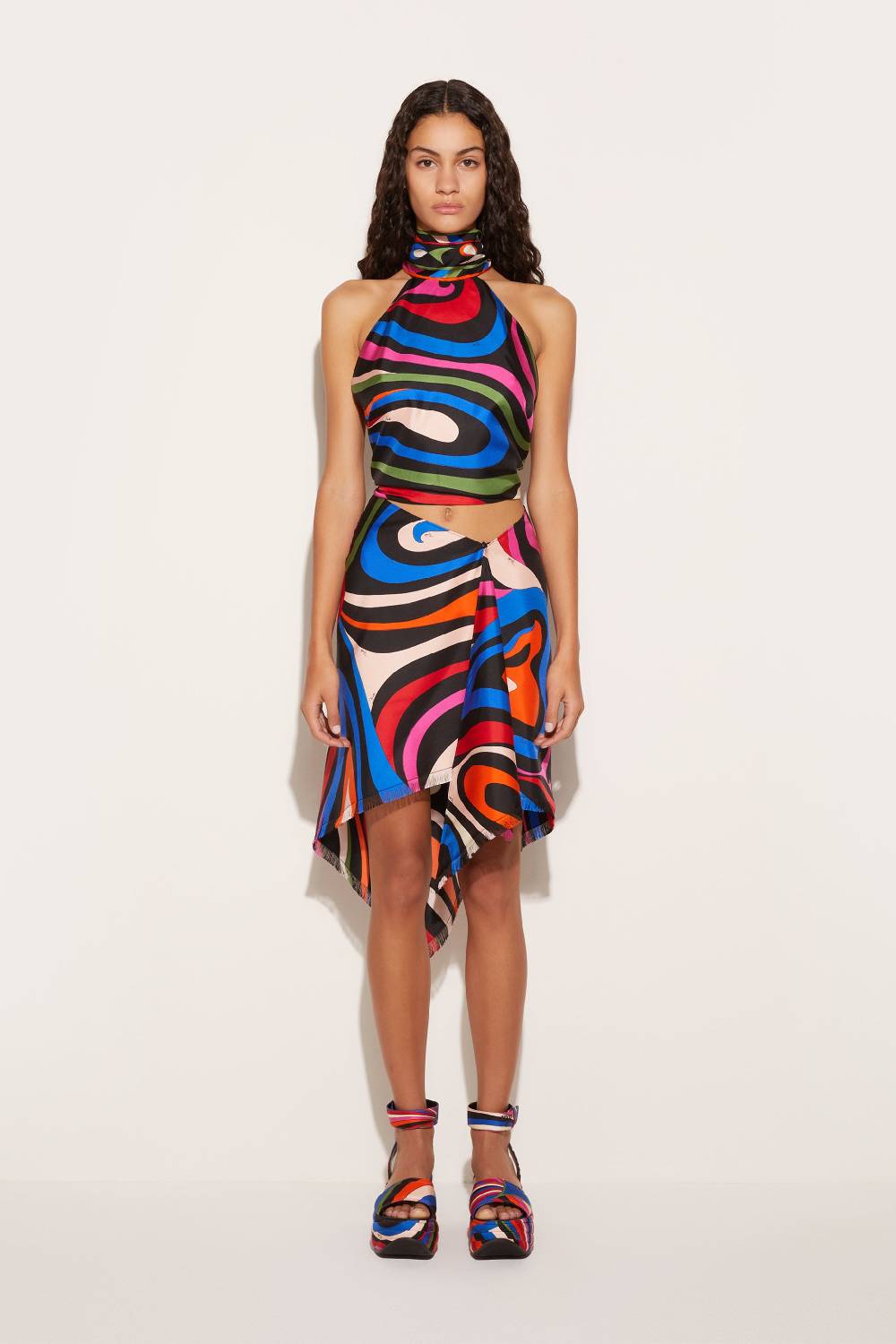 Pucci Top in seta con stampa Marmo Fino al 50% di sconto