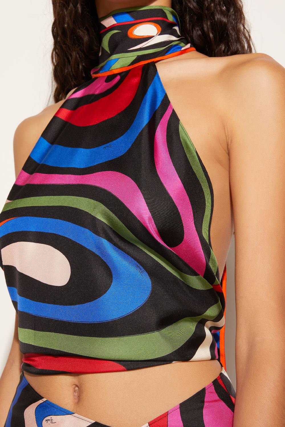Pucci Top in seta con stampa Marmo Fino al 50% di sconto