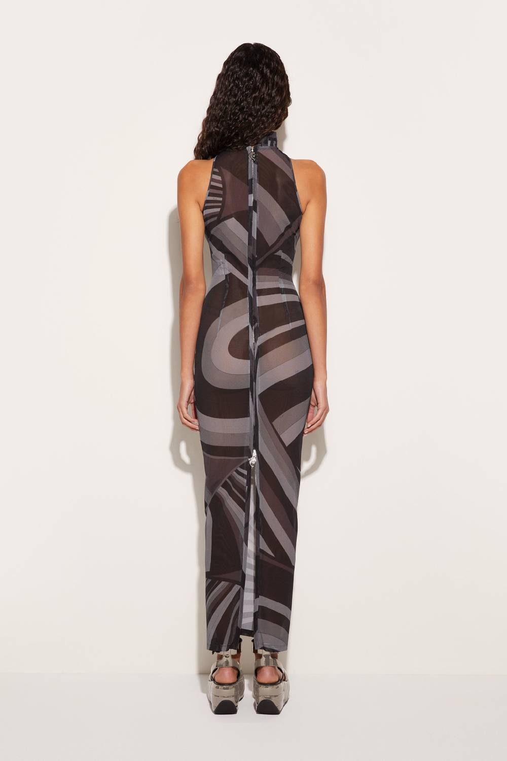 Pucci Abito lungo in mesh con stampa Iride Acquista Ora