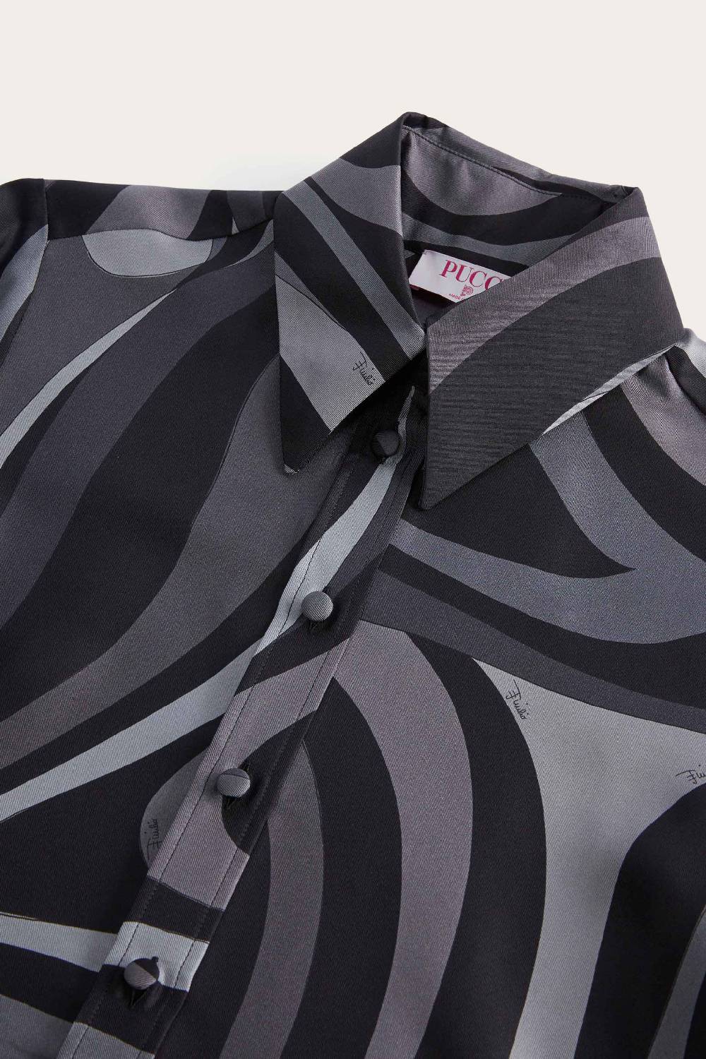 Pucci Marmo-Print Silk-Twill Shirt Prezzo Ridotto