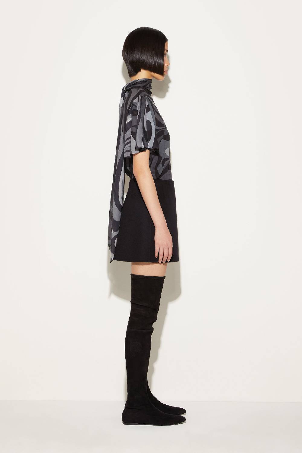 Pucci Top in seta con stampa Marmo Presa