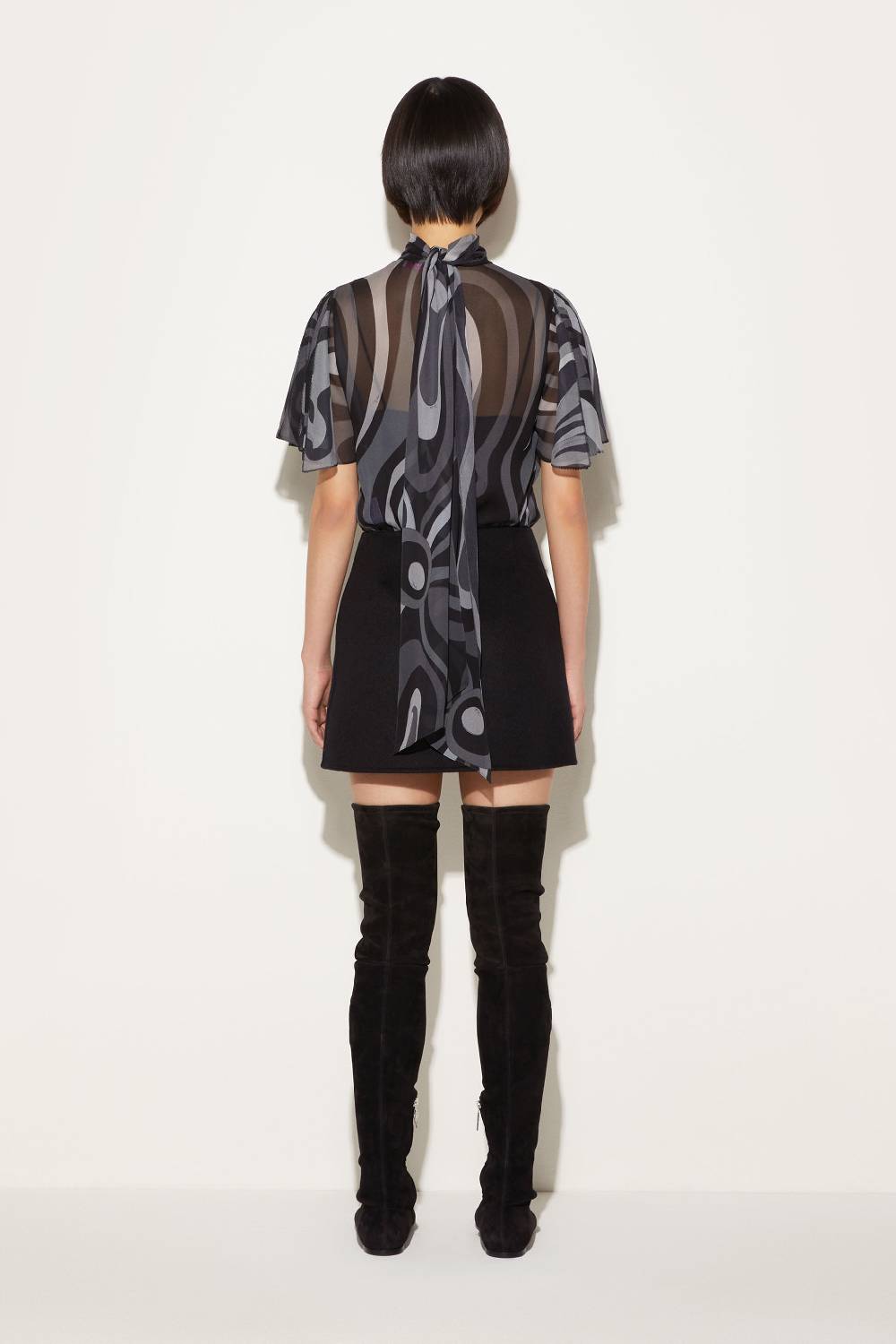 Pucci Top in seta con stampa Marmo Presa