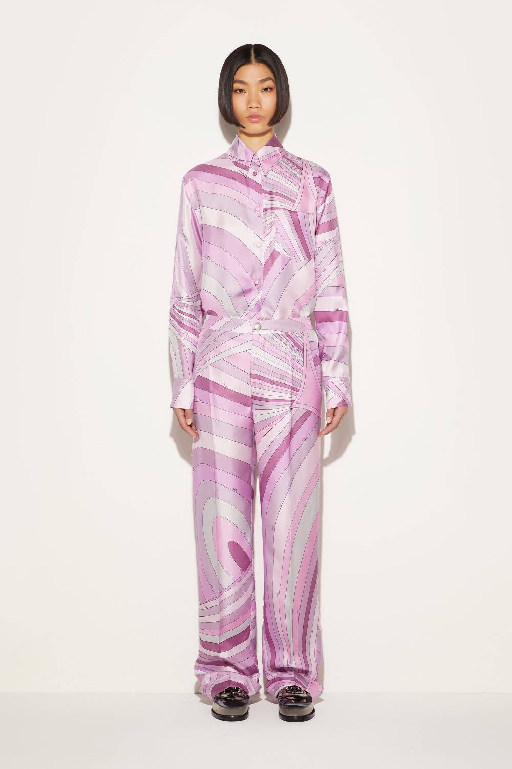 Pucci Pantaloni in seta con stampa Iride Moda