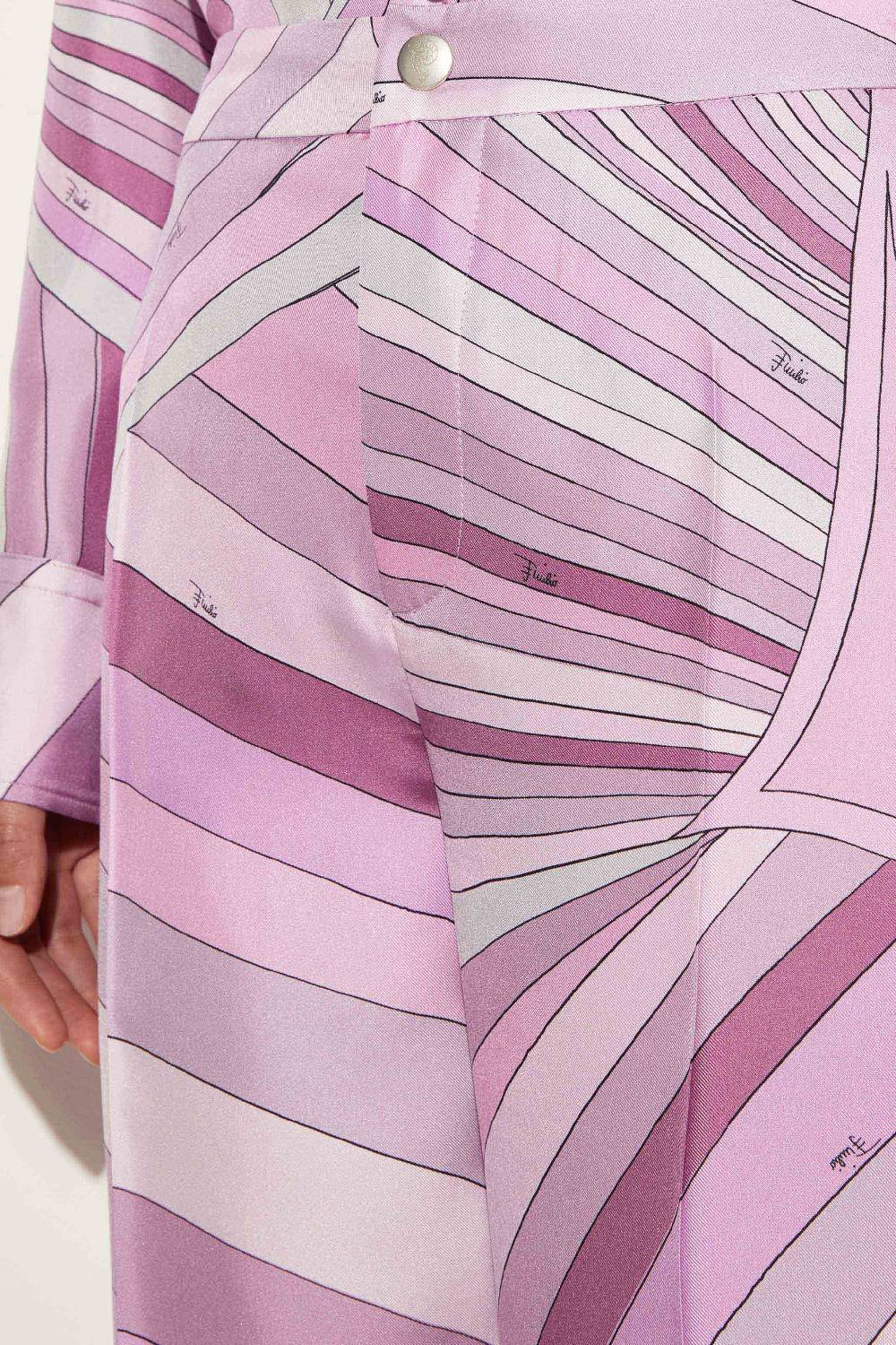 Pucci Pantaloni in seta con stampa Iride Moda
