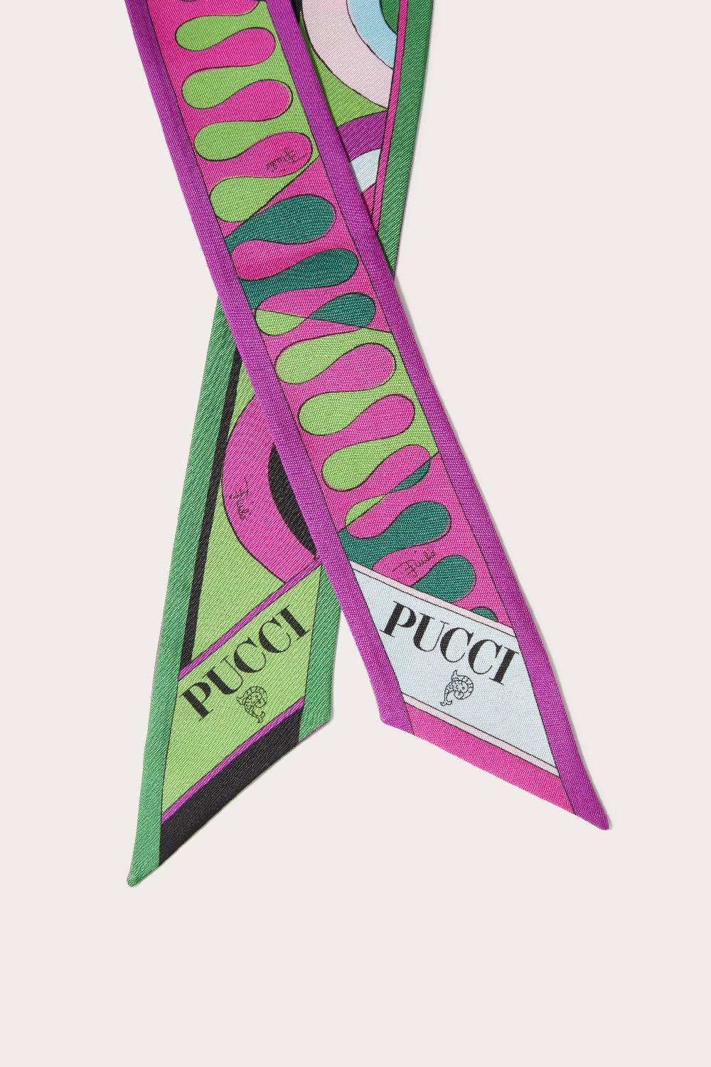 Pucci Foulard in seta con stampe Onde e Leocorno Grande vendita