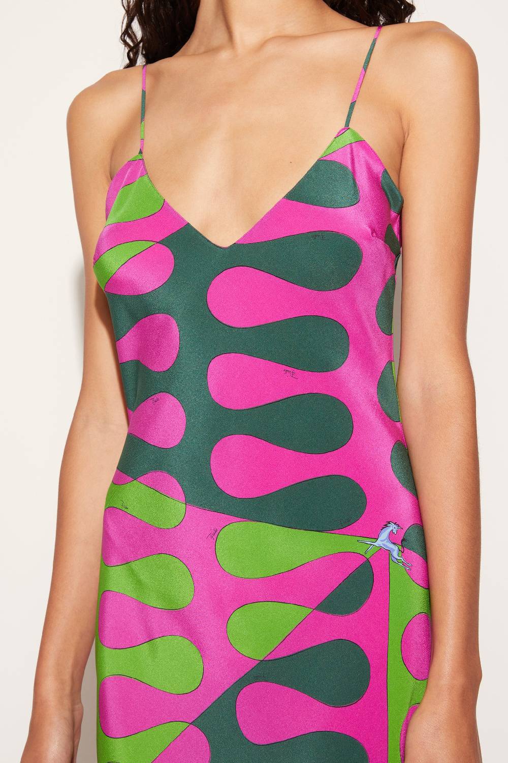 Pucci Abito lungo in seta con stampa Leocorno Flash Sale
