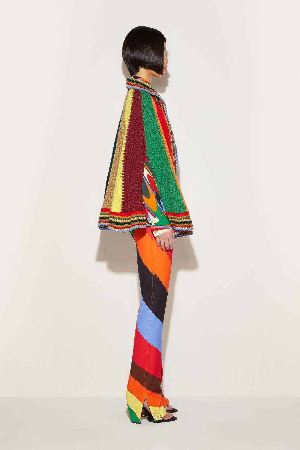 Pucci Mantella colour-block in lana Offerta Pasqua