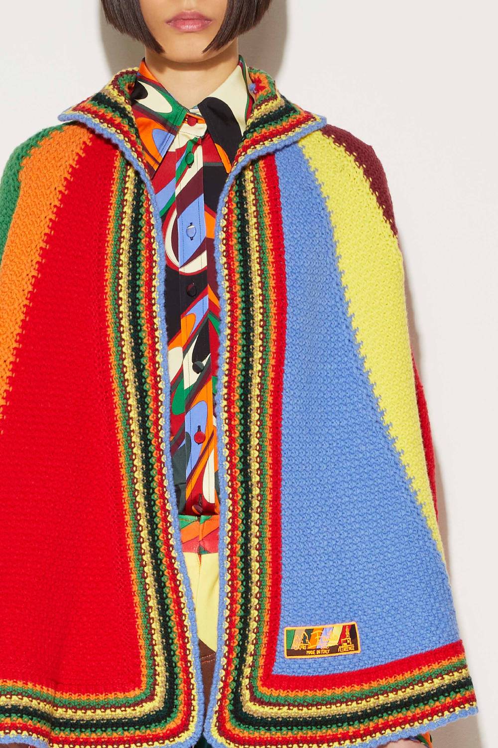 Pucci Mantella colour-block in lana Offerta Pasqua