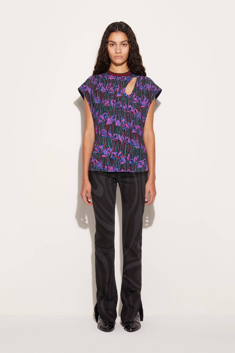 Pucci Top con stampa Fior di Loto e cut-out Only for today