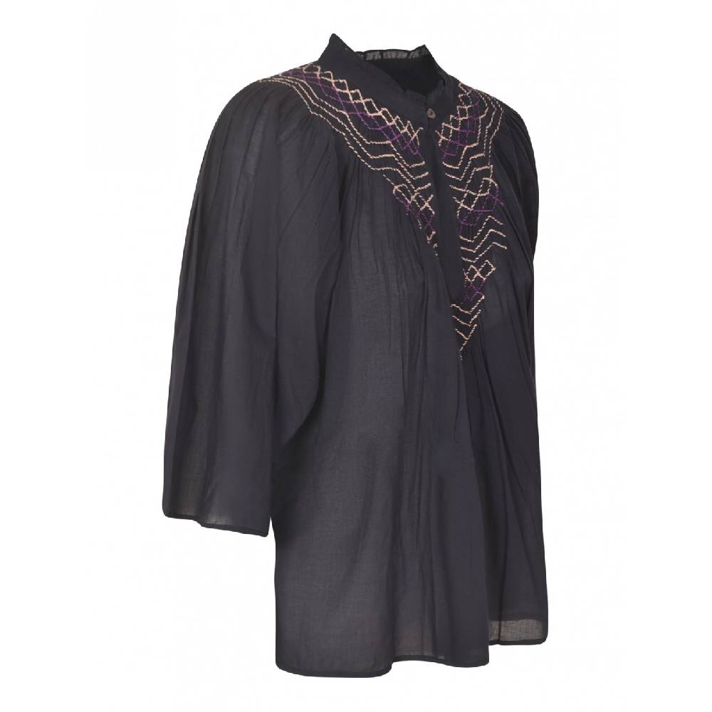 ANTIK BATIK Blusa in voile di cotone ricamata a mano Ayo Nuova