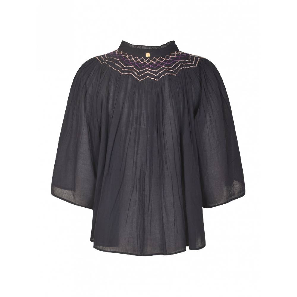 ANTIK BATIK Blusa in voile di cotone ricamata a mano Ayo Nuova