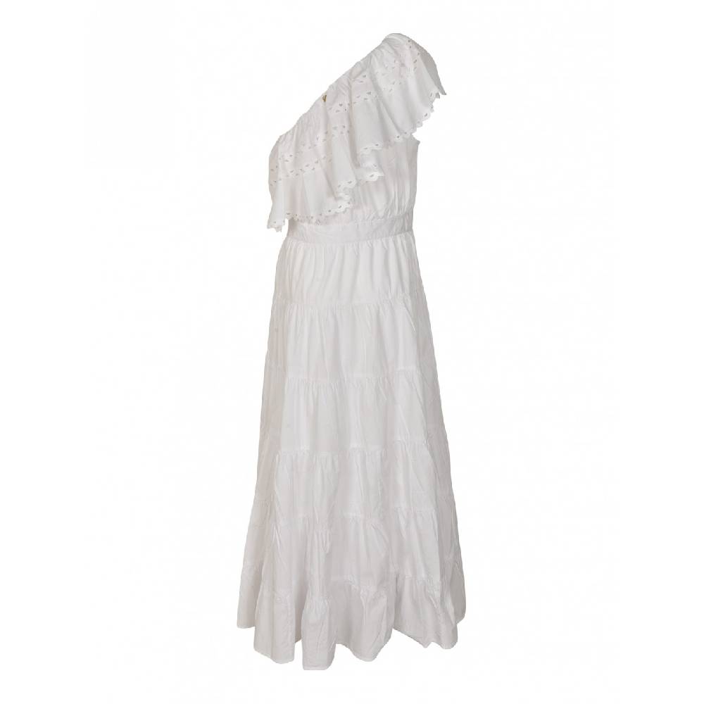 ANTIK BATIK Abito monospalla lungo con volant Nuovo