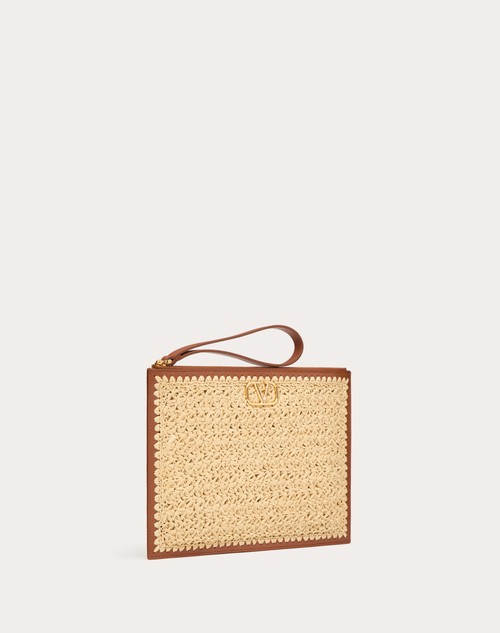 ﻿Red Valentino POCHETTE VLOGO SIGNATURE IN RAFIA Nuovo