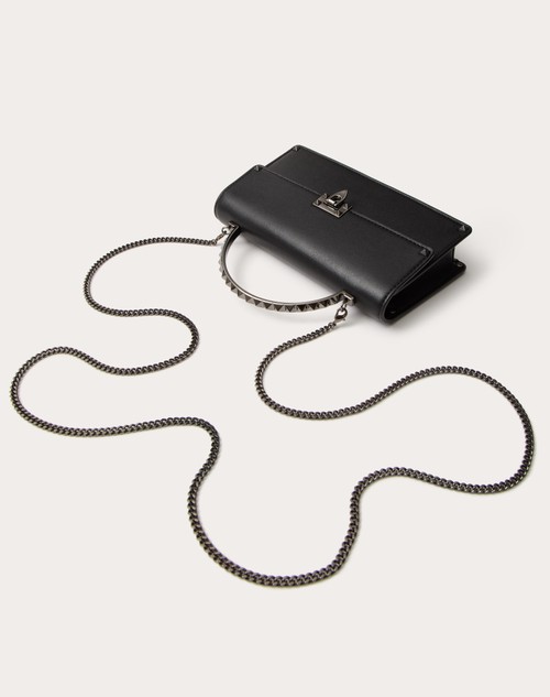 Red Valentino MINI BORSA A MANO ROCKSTUD IN VITELLO Spedizione Gratuita