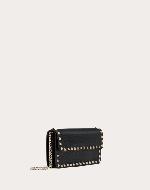 Red Valentino POUCH CON CATENA ROCKSTUD IN VITELLO GRANATO Acquista Ora