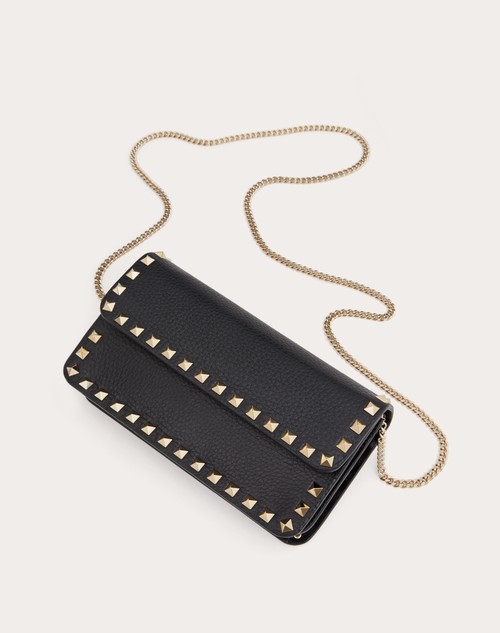 Red Valentino POUCH CON CATENA ROCKSTUD IN VITELLO GRANATO Acquista Ora