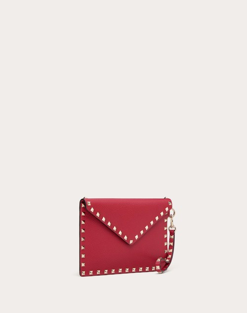 Red Valentino POUCH ROCKSTUD IN VITELLO GRANATO Consegna Veloce