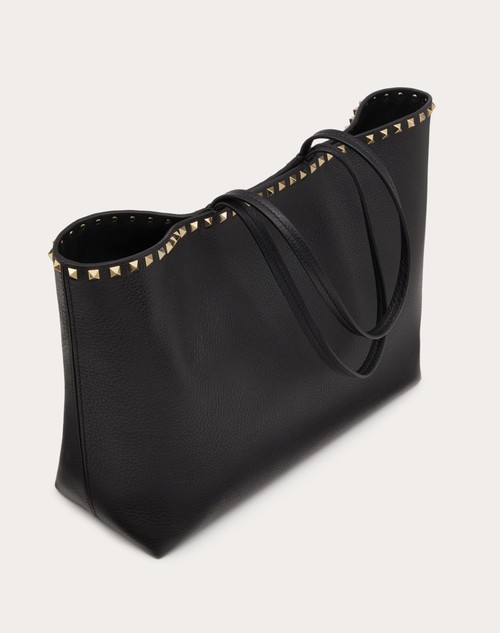Red Valentino BORSA SHOPPING ROCKSTUD IN VITELLO GRANATO Vendita Calda