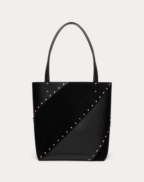 Red Valentino BORSA SHOPPING VALENTINO GARAVANI VALENTINO GARAVANI ROCKSTUD WISPY IN VITELLO E CAMOSCIO