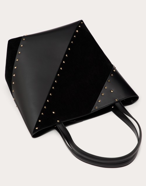 Red Valentino BORSA SHOPPING VALENTINO GARAVANI VALENTINO GARAVANI ROCKSTUD WISPY IN VITELLO E CAMOSCIO Vendite Flash
