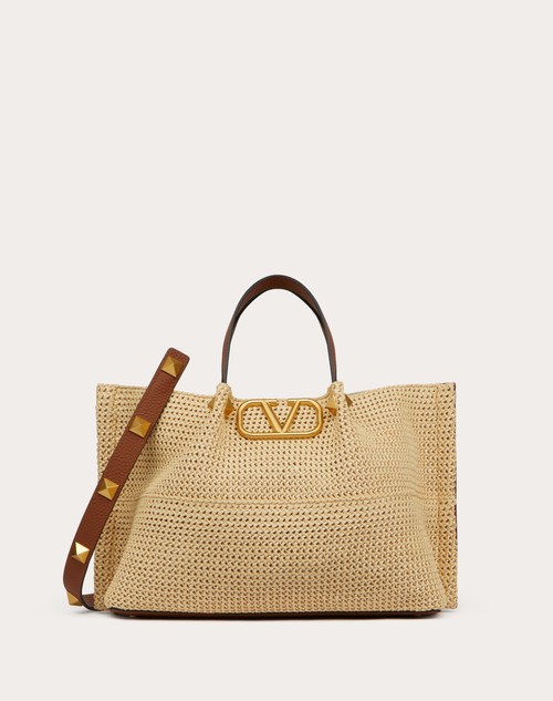 Red Valentino BORSA SHOPPING MEDIA IN RAFIA SINTETICA