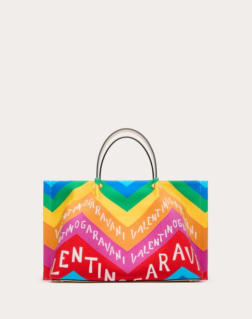 Red Valentino BORSA SHOPPING MEDIA VALENTINO GARAVANI ESCAPE IN CANVAS CON STAMPA CHEVRON24 Italy
